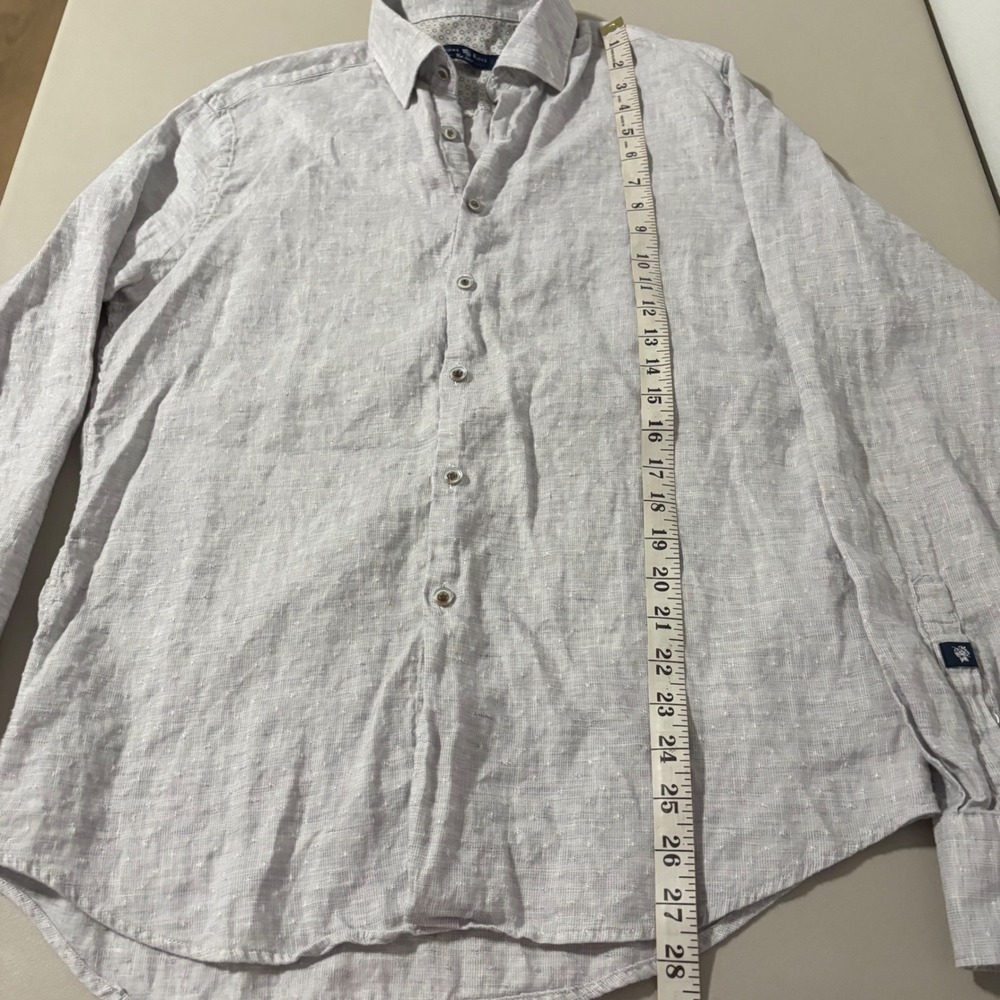 Stone Rose Mens Linen Blend Button Down Shirt Gray Size Small (2 )Long Sleeve - Picture 4 of 13